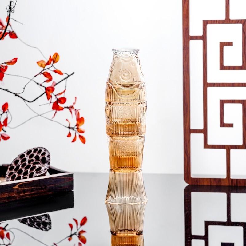 Fish Leaping Dragon Gate Glass Cup
