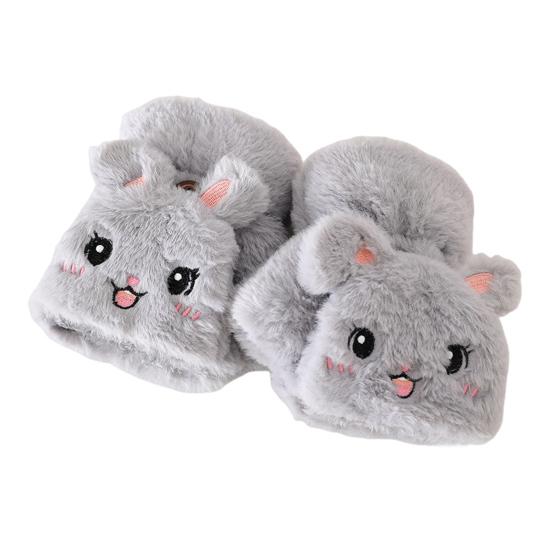 1 Pair Women Plush Rabbit Fingerless Gloves Warm Thick Winter Convertible Flip Top Cartoon Bunny Gloves Outdoor Cold Weather Half Finger Mittens