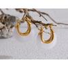 Yhpup Fashion Stainless Steel Acetic Acid Resin Hollow Chunky Hoop Earrings for Women Prevent Allergy Charms Jewelry Party Gift
