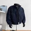 Ανδρικό casual δερμάτινο μπουφάν streetwear αμερικανικού στυλ με όρθιο γιακά, μοντέρνο ανδρικό μπουφάν bomber μοτοσικλετιστή