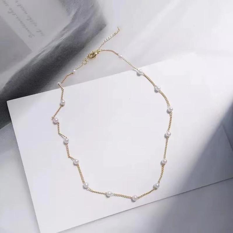 Fashion Pearl Collarbone Chain Choker Jewelry Accessories Women, Exquisite White Pearl Necklace