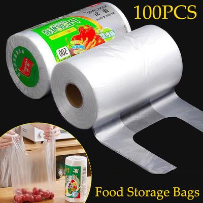 100PCS 3 Maten Voedsel Opbergzakken met Handvat Vers Houden Transpare Roll Vers houden Plastic Zakken van Vacuüm voedsel Saver Tas