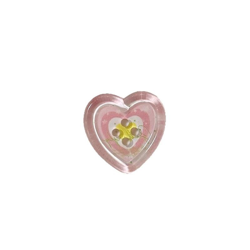 10Pcs Ins Spring Summer Fresh Heart Transparent Button Cardigan Sweater Coat DIY Craft Buttons Women Clothing Sewing Accessories