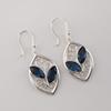 London Blue Topaz Gemstone Sterling Silver Handmade Earring 1.2", Elegant Silver Earring For Mother/Wife, Topaz Gemstone Earring CE-24-6