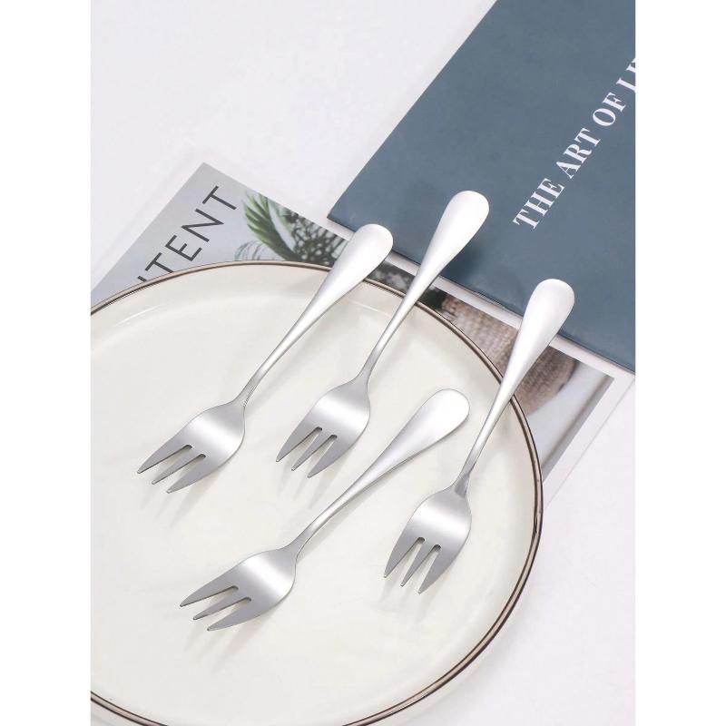 Stainless Steel Fruit Fork Set, Dessert Fork, Simple Fruit Fork, Modern Cake Fork, Decorative Salad Fork, Reusable Fruit Picks