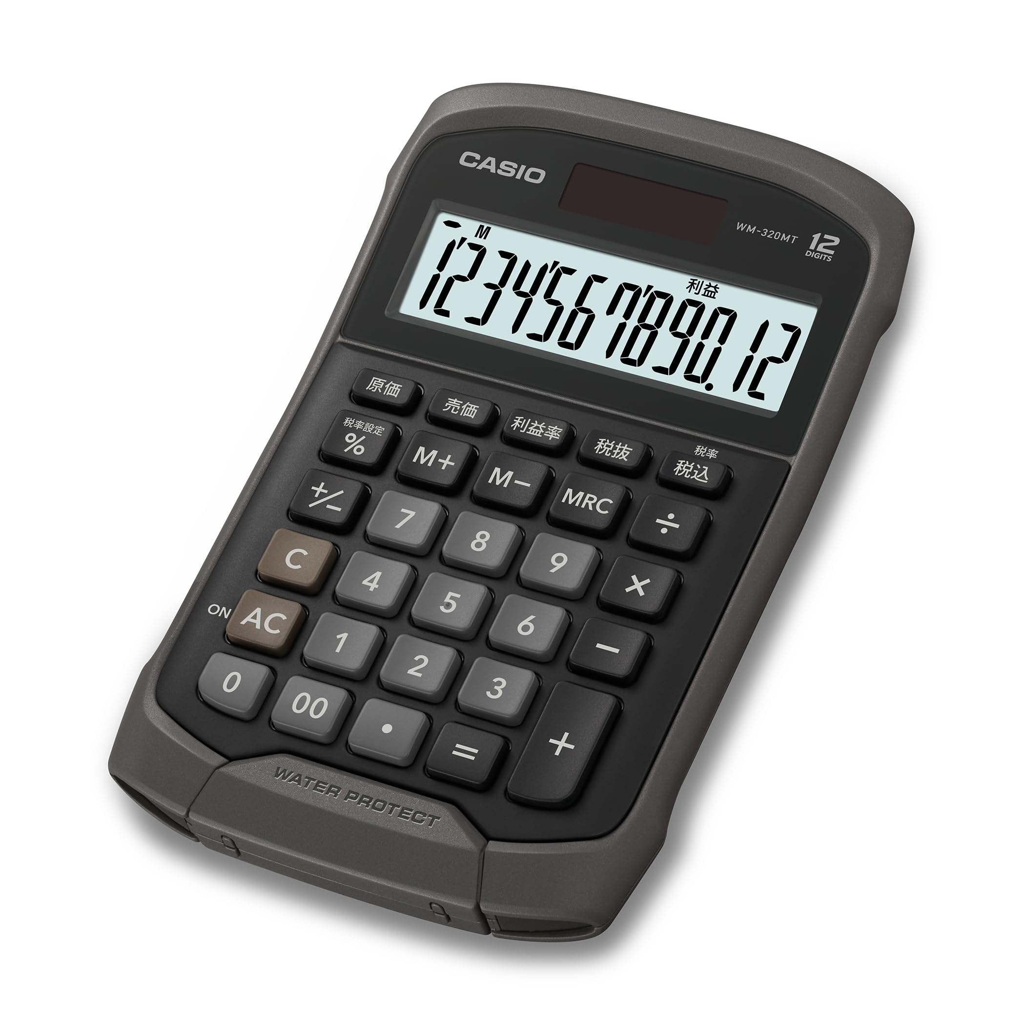 

Casio Waterproof and Dustproof Mini Just 12 Calculator, Black, Type, Digits, WM-320MT-BK-N чорний