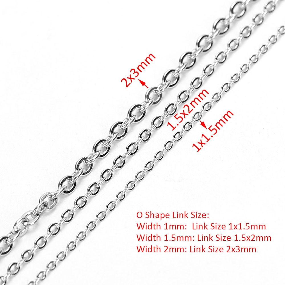 

2Meters Stainless Steel Black Chain Gold Color Flat Cross O Shape Chains for DIY Necklace Bracelet Jewelry Making Accessories about 1.5x2mm