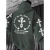 Men's Autumn Gothic Cross Print Comfortable Soft Hoodie Outdoor Street Versatile Top