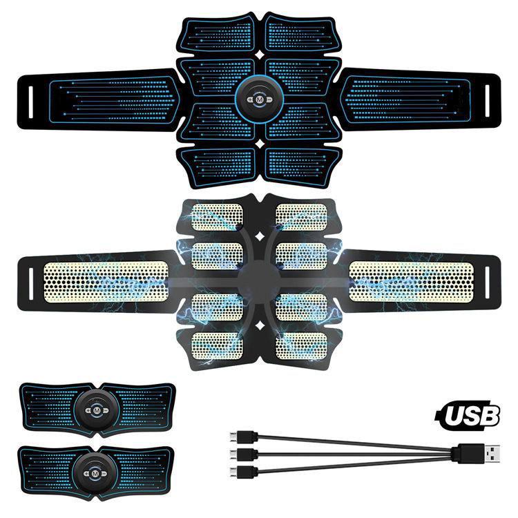 Rechargeable Smart Abdominal Muscle Stimulator Belt with Eight Massage Pads