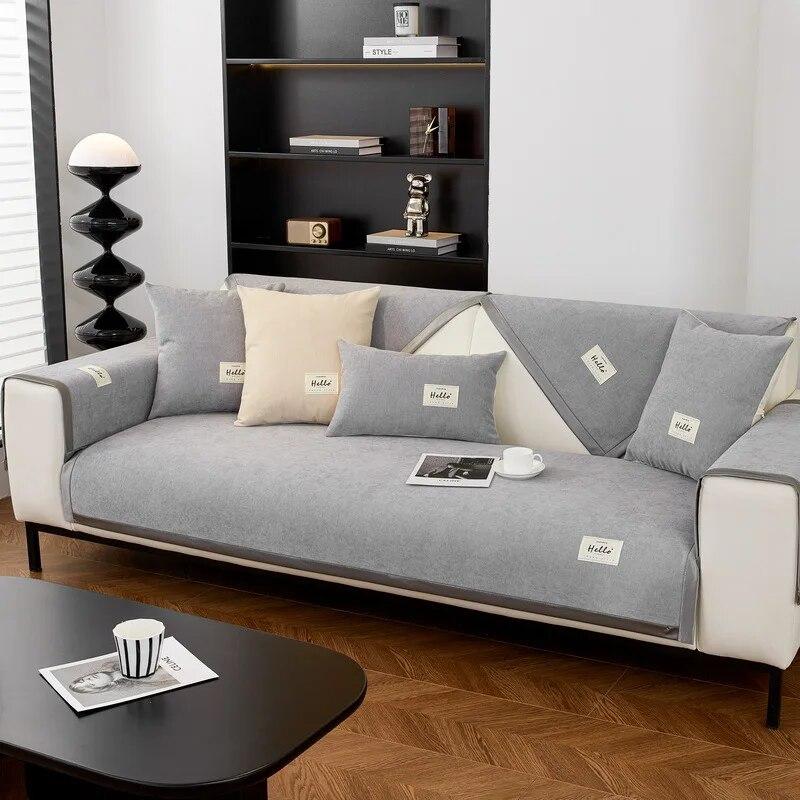 

Подушка для дивана из синели, однотонная ткань, набор диванов для гостиной, простой шезлонг, спинка, подлокотник, ткань, универсальная утолщенная ткань 70x70cm 1pcs