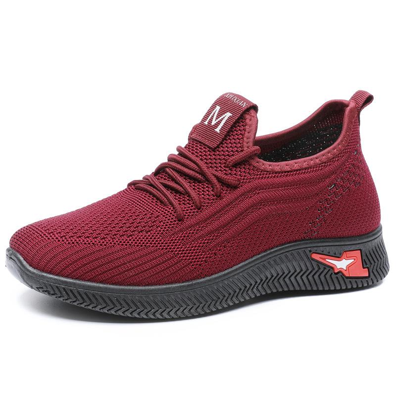 Fashion Purple Mesh Casual Shoes Women Breathable Flat Tennis Knitted Women's Vulcanized Shoes Ladies Lightweight Sports Walking Shoes