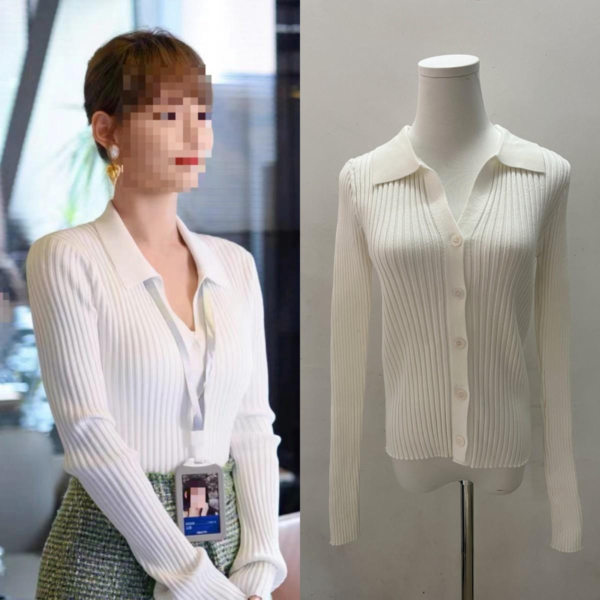 

Чжан Цзяни Цзянси Стиль: Комплект женский свитер с V-образным вырезом облегающего кроя с длинным рукавом и короткая юбка - Осенняя коллекция. Extra Large белый