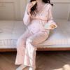 Spring & Autumn Maternity Pajama Set: Long Sleeve & Pants for Postpartum Nursing