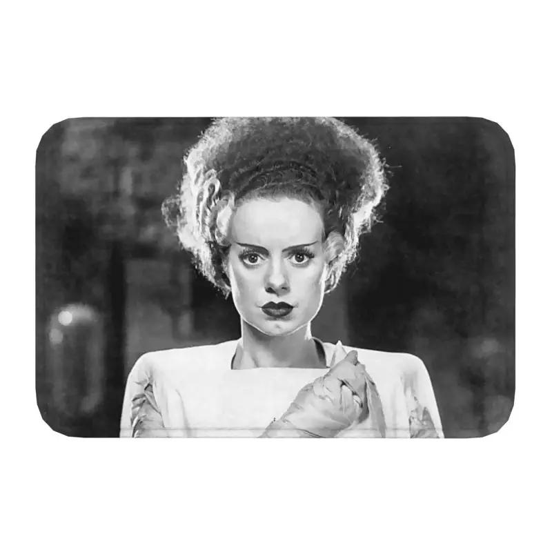Custom Bride Of Frankenstein Kiss Doormat Anti-Slip Entrance Floor Door Mats Science Fiction Horror Film Room Rug Carpet Footpad