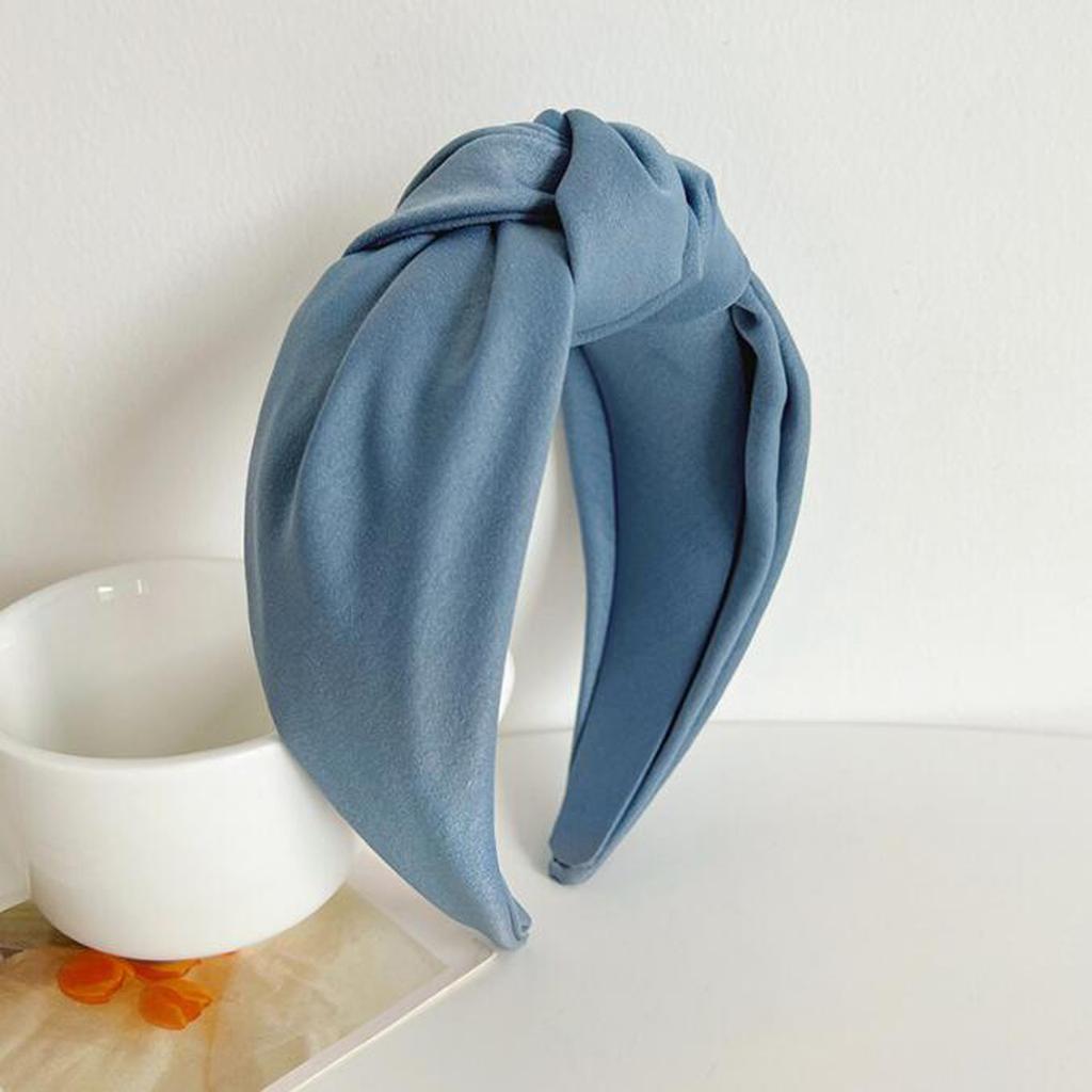 PROLY New Fashion Women Headband Adult Wide Side Solid Color Hairband Center Knot Turban Casual Hair Accessories