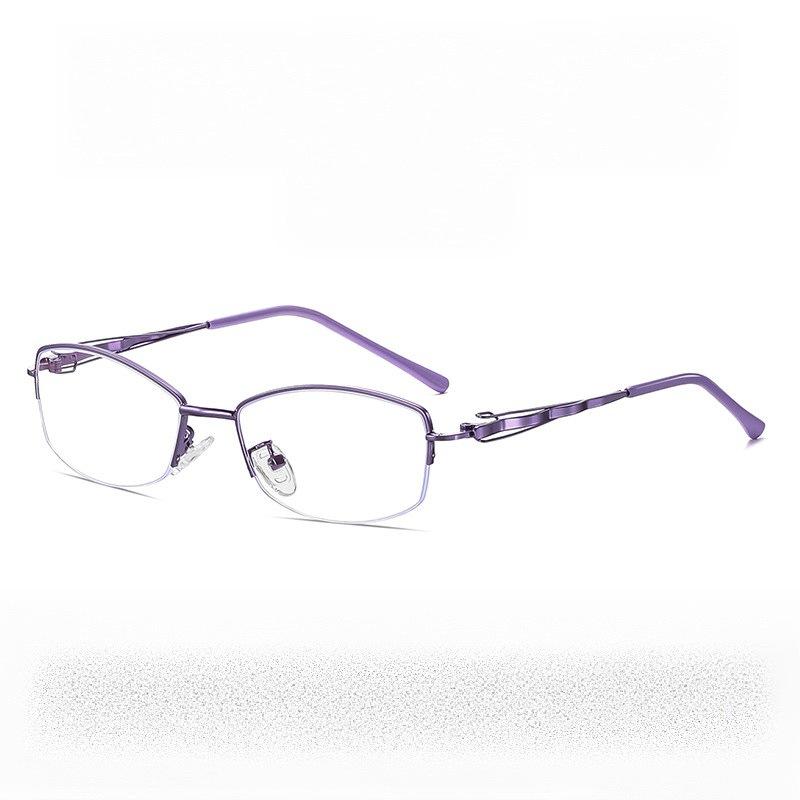 New red and gold half-frame reading glasses high definition anti-blue light women's fashion elegant age-reducing young advanced glasses