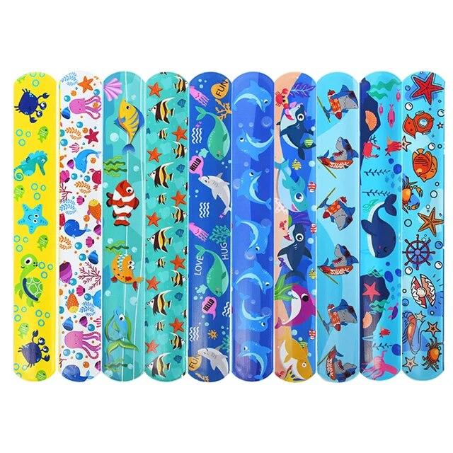Dinosaur Clap Circle Toys Kids Favor Jurassic World Dino Birthday Party Decor Jungle Animals Safari Theme Gifts Bracelet