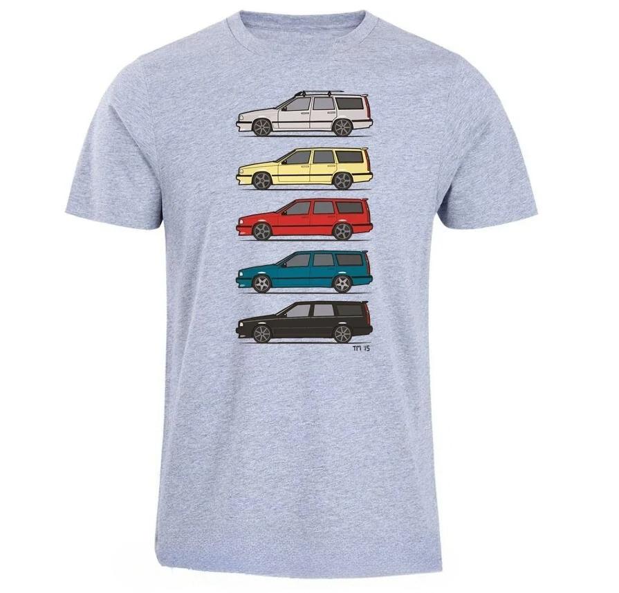 2026 Summer Unisexs Sedan Printed Round Neck Tshirt Vintage Classic 100 Pure Cotton Soft Breathable Neutral Short Sleeved Shirt