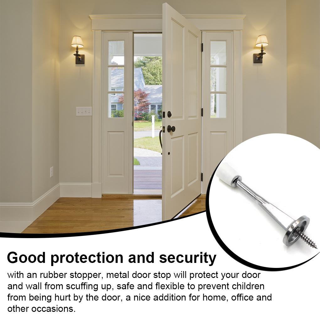 Door Stop Wear-resistant Flexible Zinc Alloy Plastic Plug Rustproof Gate Stopper Silent Stable Easy Installment Doorstops