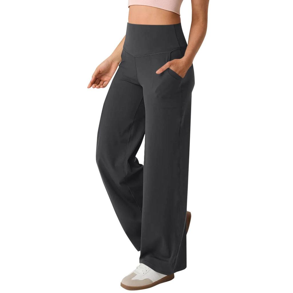Pantaloni da Yoga Larghi da Donna Elasticizzati Vita Alta Gamba Svasata Leggings Pantaloni Activewear