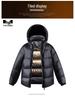 Men's and Women's Black Gold Thickened Down Jacket - Short Style for Autumn and Winter