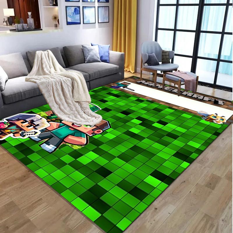 Tappeto con motivo Minecraft, Tappetino da interno/esterno, per Picnic, Sala giochi, Camera da letto, Ufficio, Soggiorno, Tappeto decorativo per la casa, Regalo di compleanno