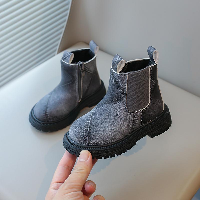 Baby Boy Kids Fashion Boots 2024 Autumn Winter Brand New Boys Girls Ankle Boots Zipper Toddlers Children Chelsea Boots Anti-skid