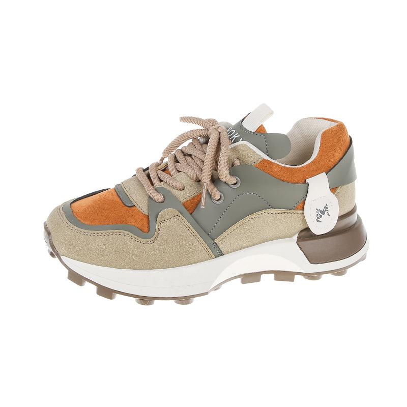 

Internet celebrity small waist Forrest Gump shoes women s winter 2025 new color matching Maillard platform versatile sports dad shoes 41 хакі