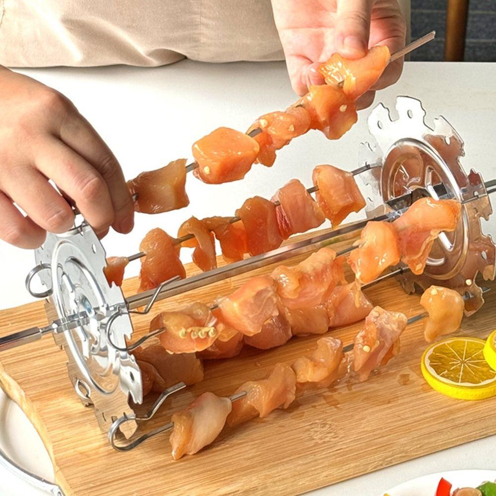 Detachable Design Rotating Barbecue Grill Heat-Resistant BBQ Rotating Cage Air Fryer Accessories