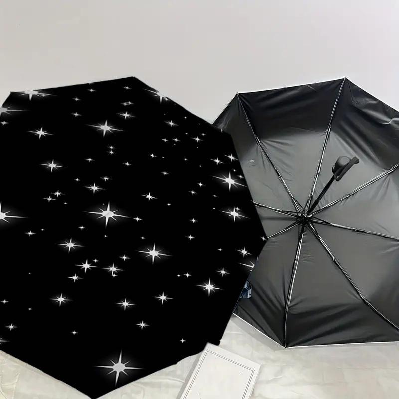 1PC stars space Umbrella-8-Rib Reinforced, Automatic Open, Lightweight & Durable, Cute Fashion Accessory for Outdoor, Beach or Casual Use, Beach Umbre