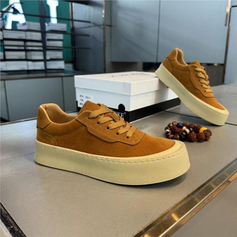 Comfortable thick-soled flat-soled leather casual sports shoes daily low-top summer new xs