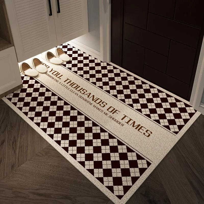 Tappeto a Scacchi Tappetino Tappeto Decorazione per la Casa Modello Geometrico Vintage Soggiorno Ingresso Tappetino per Pavimento Zerbino Tappeto da Cucina
