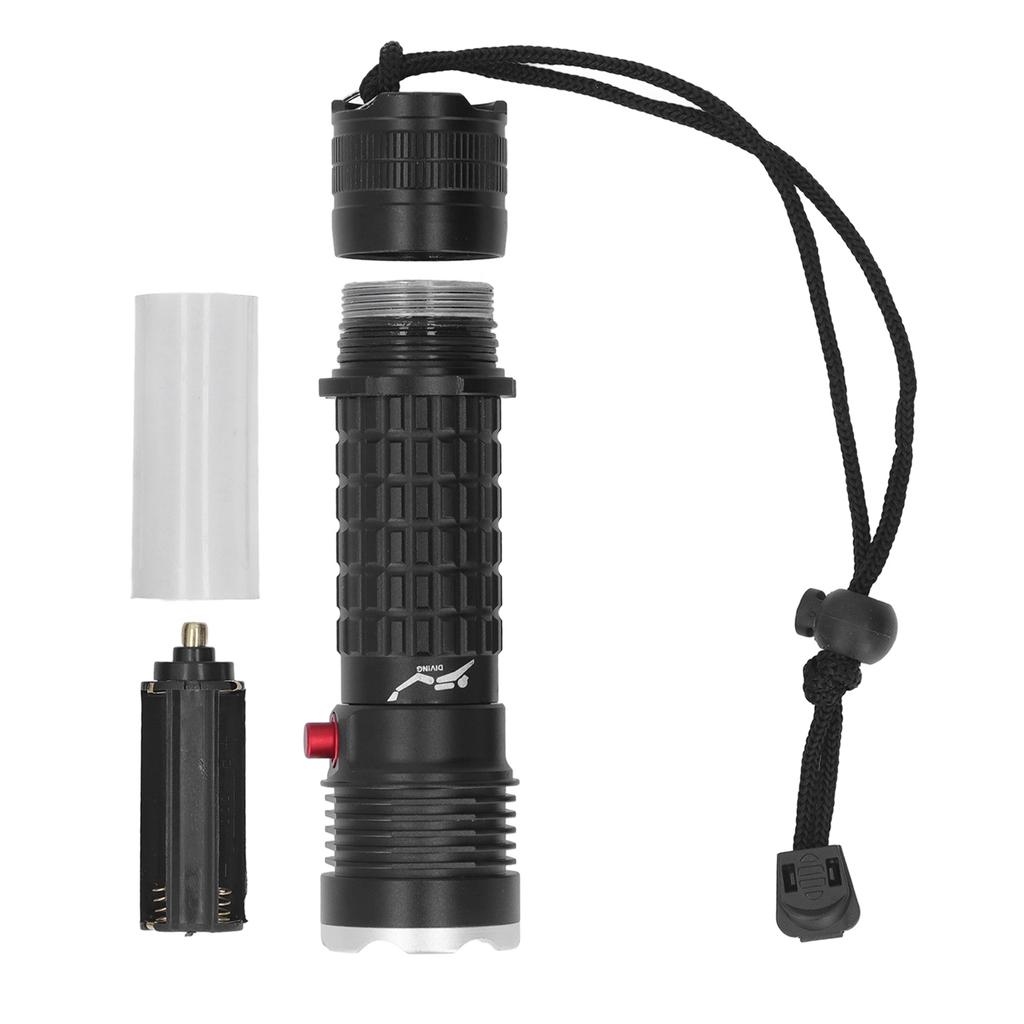 Scuba Diving Flashlight IPX8 Waterproof Super Bright Dive Light LED Underwater Flashlight for Under Water Deep Sea Cave