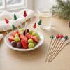 100 Stück Cocktailspieße, Weihnachtsbaumspitze Dekoration, Einweg-Bambusspieße, für Vorspeisen, Obst, Kuchen Dekoration