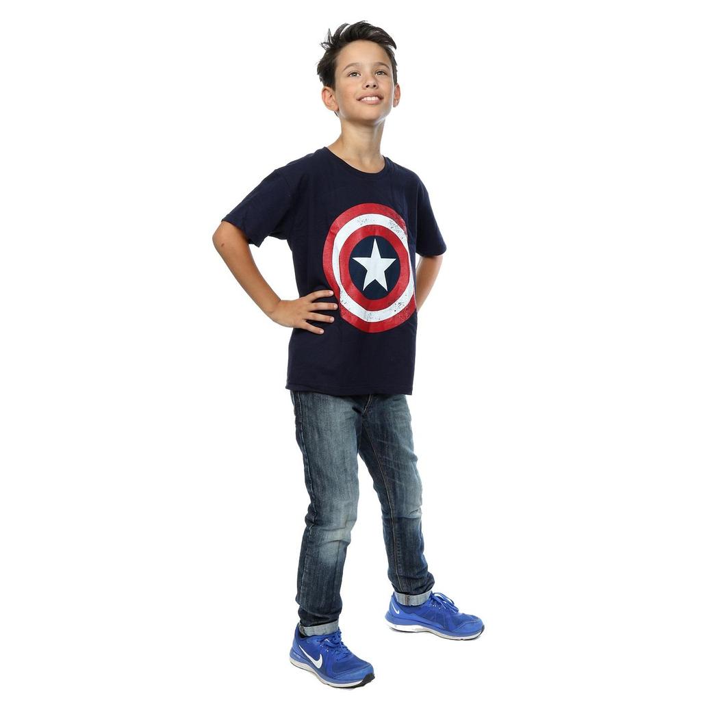 Captain America Boys Distressed Shield T-Shirt