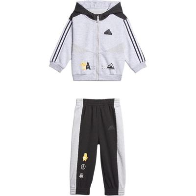 X Nailong Kids Sport Performance Zip Comfortable Color Block Hoodie Baby Sets Gray JC6869