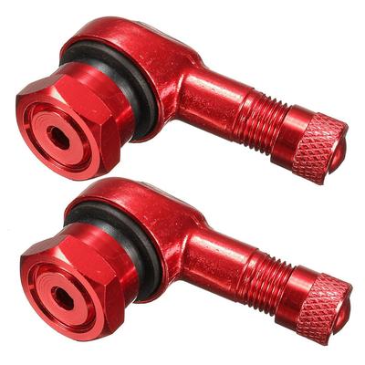 2PCS 11.3mm CNC Aluminum Red  Motorcycle 90 Degree Rim Wheel Tire Valve Stems