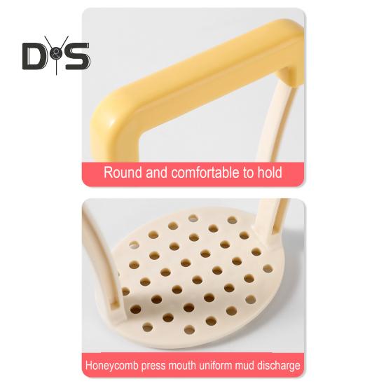 Ruční lis na brambory s ergonomickou rukojetí, voštinový kulatý otvor, lis na bramborovou kaši, multifunkční kuchyňský nástroj na fazole a zeleninu