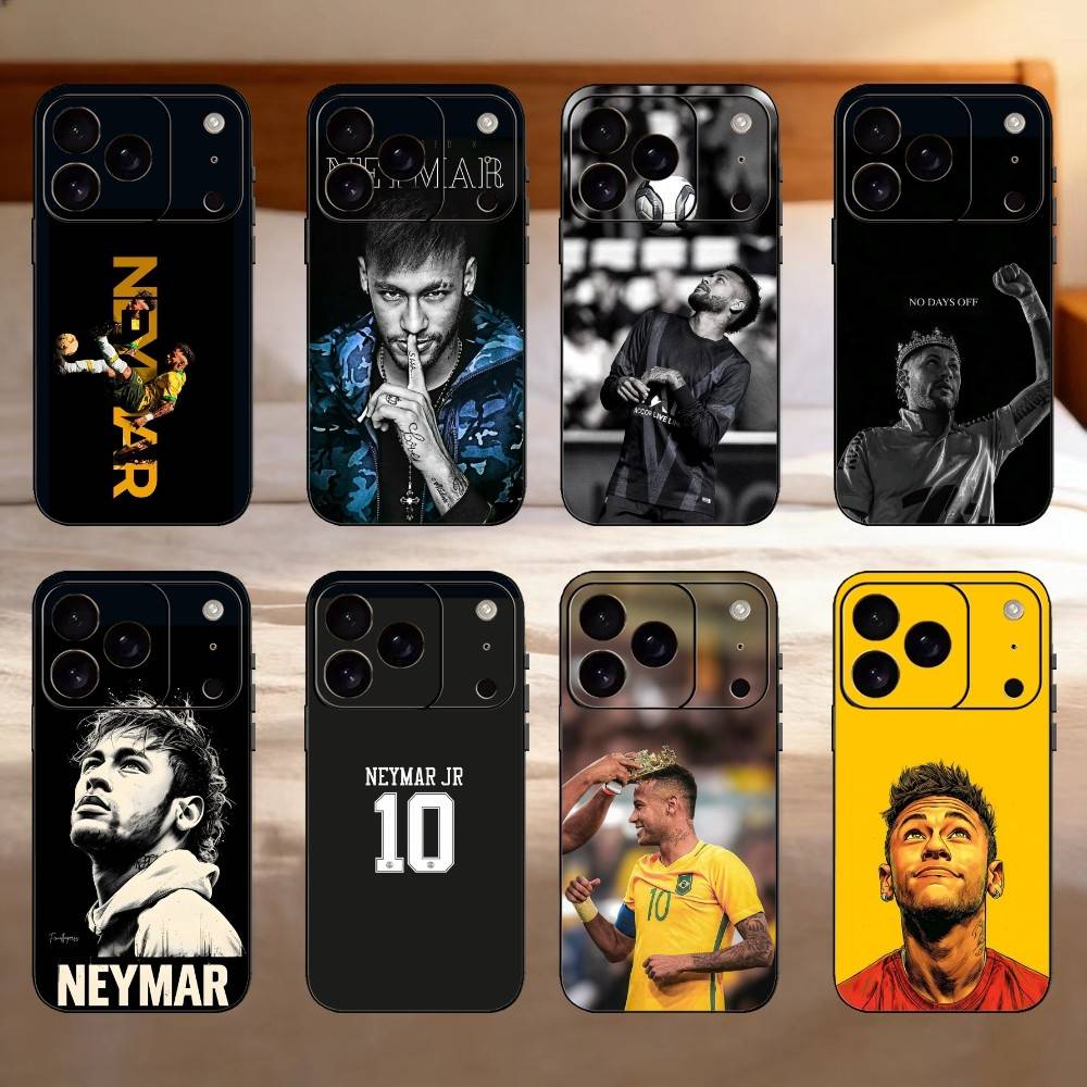 Fußball 10 N-Neymar Handyhülle Für iPhone 17,16,15,14,13,12,11 Plus,Pro Max,SE4Weiche Silikon Schwarze Hülle