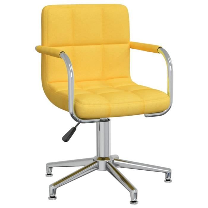 VidaXL Chaise pivotante de salle à manger Jaune moutarde Tissu