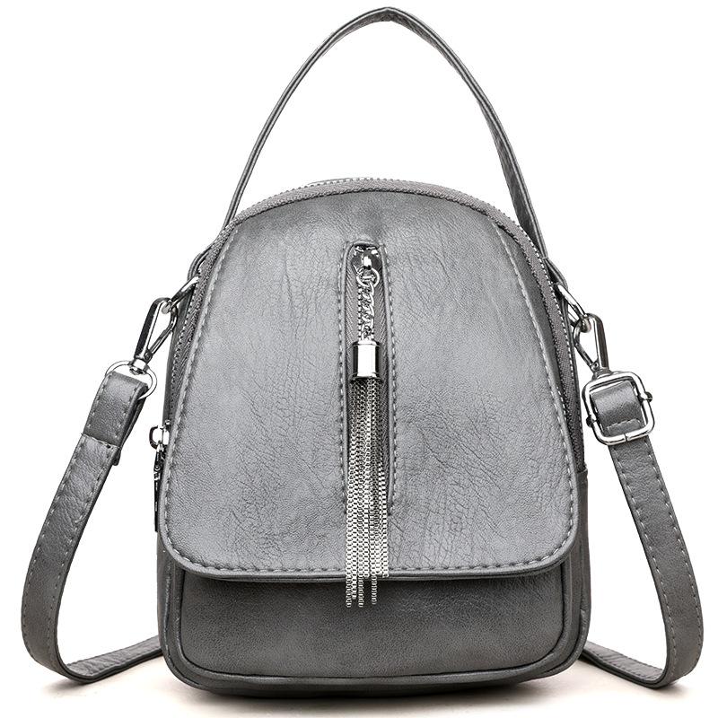 Versatile soft leather portable shoulder messenger bag change bag