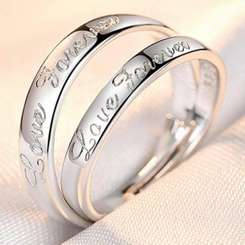 Korean Style Zircon Couple Rings: Elegant, Versatile, Adjustable Crown Design for Men and Women