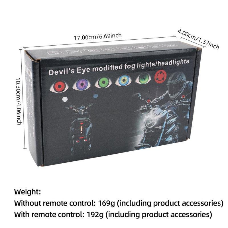 12-36V Motorcycle LED Dynamic Pupil Demon Eye Decorative Light With Remote Control 6 Modes Devil Eye Motorbike Retrofit Kits