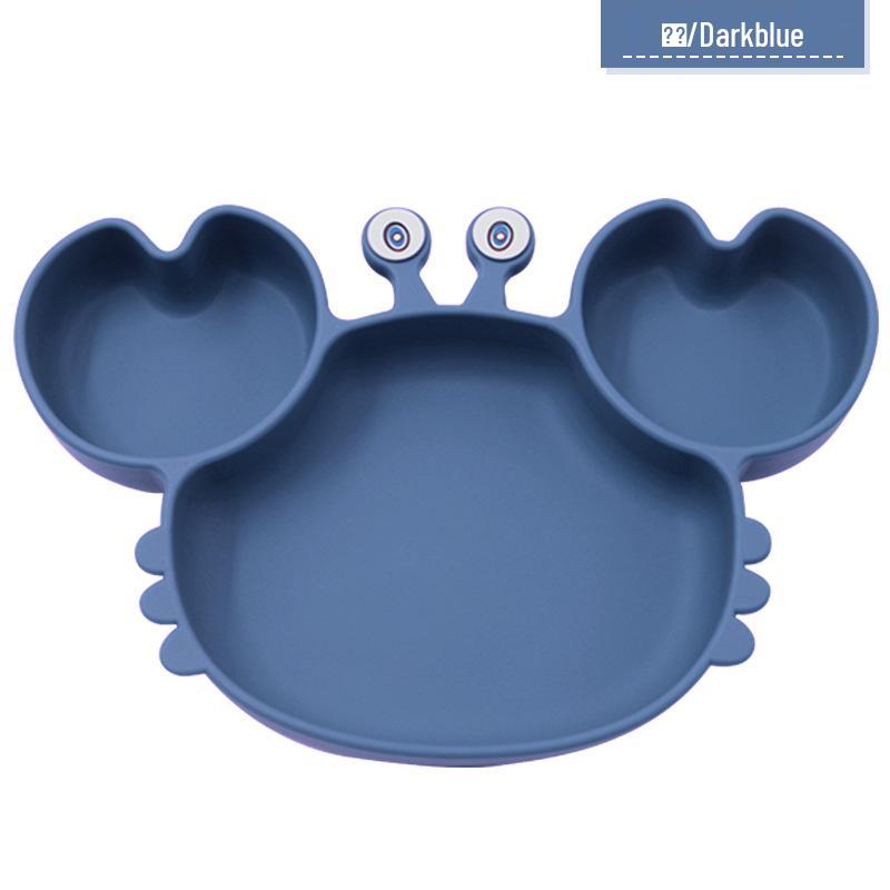 Silicone Suction Crab Plate: Divided Baby Tableware for Feeding & Weaning