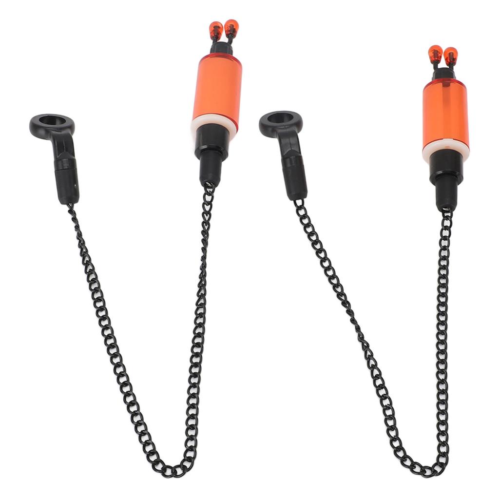 2PCS Fishing Alarm Hanger ABS Stainless Steel Portable Fish Bite Bait Alarm Bite Indicator Carp Fishing Chain for Outdoor Red