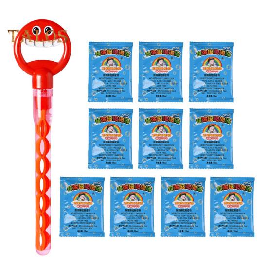 Máquina de bolhas de rosto sorridente de 32 furos, fabricante de bolhas românticas com pacotes de concentrado, máquina de sopro de bolhas, brinquedo para crianças e adultos