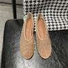 Fashion Luxury Glitter Rhinestone Designer Mesh Flats Women Summer Fashion Light Breathable Mules Loafers Elegant Comfort Ballet Shoes
