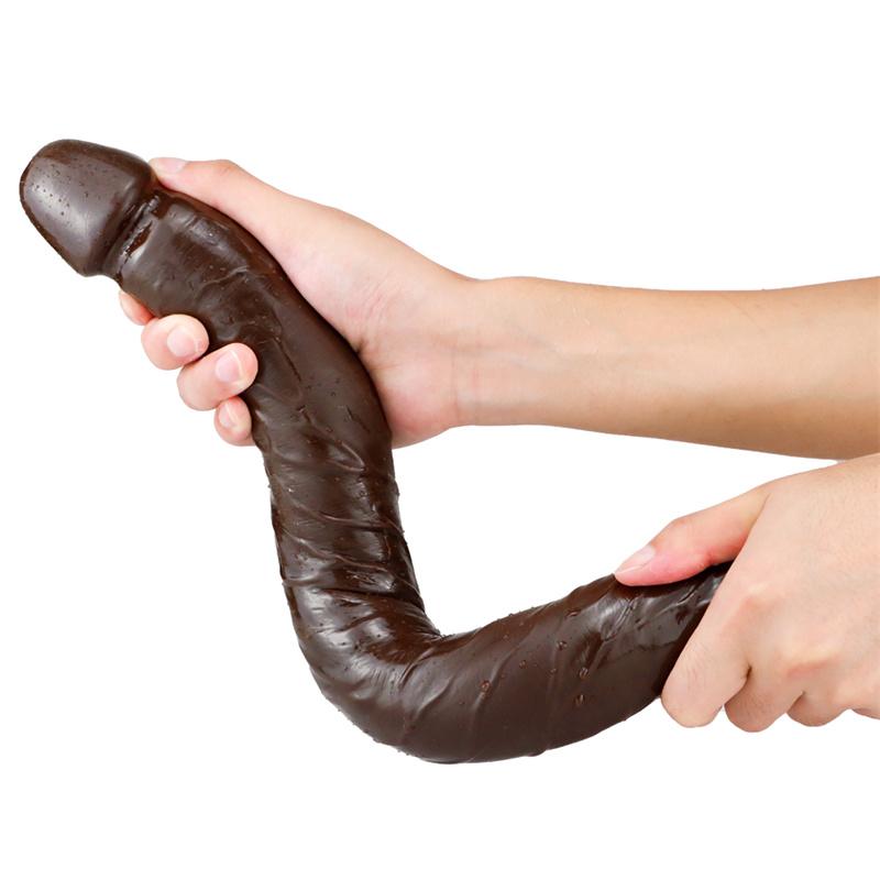 Double-headed 46 Cm Female Long Back Court Anal Plug Lala Masturbation Device Dildo Adult Simulation Supplies