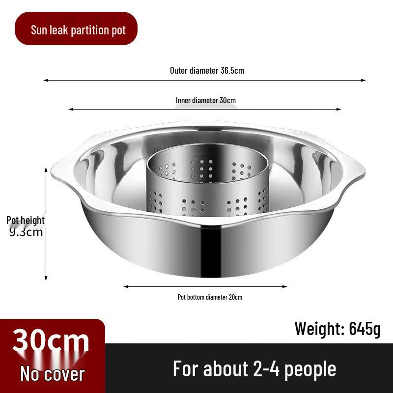 Chang Yuwang Divided Stainless Steel Hot Pot 30cm (2-4 People)