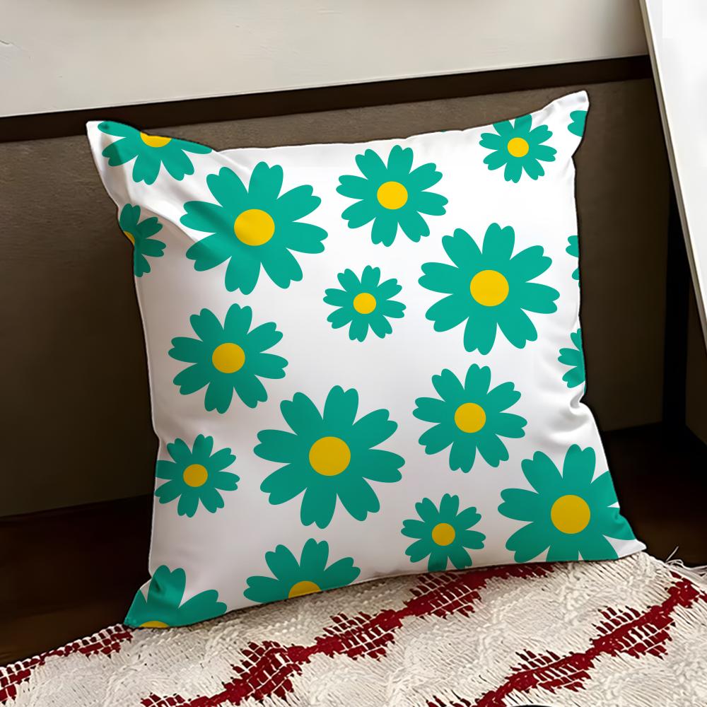 Spring and Summer Floral Cushion Cover Reversible Soft Durable Pillow Cover Home  Car MultiScene Use for Daily Comfort